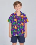 Cats in Shades Ugly Hawaiian Shirt, front view of the print
