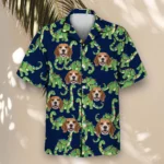 Dino Lights Christmas Hawaiian Shirt, front view of the print