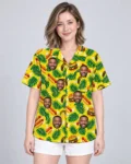 Fast Food Paradise Ugly Hawaiian Shirt, front view of the print