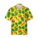 Fast Food Paradise Ugly Hawaiian Shirt, front view of the print