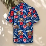 Fish & Hibiscus Hawaiian Shirt, front view of the print