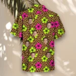 Leopard Clash Ugly Hawaiian Shirt, front view of the print