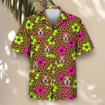 Leopard Clash Ugly Hawaiian Shirt, front view of the print