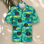 Mahi Mahi Fishing Hawaiian Shirt, front view of the print
