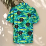 Mahi Mahi Fishing Hawaiian Shirt, front view of the print