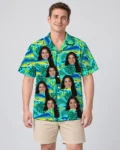 Mahi Mahi Fishing Hawaiian Shirt, front view of the print