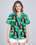 Mahi Mahi Fishing Hawaiian Shirt, front view of the print