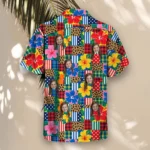 Patchwork Mess Ugly Hawaiian Shirt, front view of the print