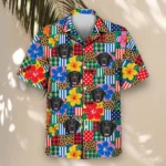 Patchwork Mess Ugly Hawaiian Shirt, front view of the print