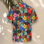 Patchwork Mess Ugly Hawaiian Shirt, front view of the print