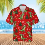 Personalized Dinosaur Christmas Hawaiian Shirt with Face, Pet or Logo – T Rex Santa design