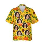 Personalized Thanksgiving Hawaiian Shirt with Face, Pet or Logo – Pumpkin Patch photo 1