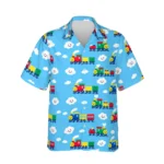 Personalized Train Hawaiian Shirt with Face, Pet or Logo – Cartoon Choo Choo design
