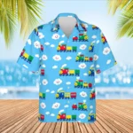 Personalized Train Hawaiian Shirt with Face, Pet or Logo – Cartoon Choo Choo photo 1