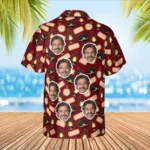 Personalized Train Hawaiian Shirt with Face, Pet or Logo – Conductor Cap & Lantern photo 1
