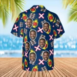 Personalized Train Hawaiian Shirt with Face, Pet or Logo – Railroad Crossing photo 1