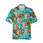 Personalized Train Hawaiian Shirt with Face, Pet or Logo – Tropical Rails photo 1