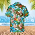 Personalized Train Hawaiian Shirt with Face, Pet or Logo – Tropical Rails photo 1