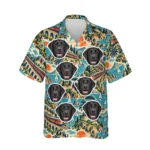 Personalized Train Hawaiian Shirt with Face, Pet or Logo – Vintage Rail Travel photo 1