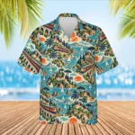 Personalized Train Hawaiian Shirt with Face, Pet or Logo – Vintage Rail Travel photo 1