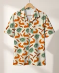 Pumpkin Pie Paradise Thanksgiving Hawaiian Shirt, front view of the print
