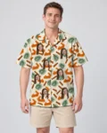 Pumpkin Pie Paradise Thanksgiving Hawaiian Shirt, front view of the print