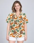 Pumpkin Pie Paradise Thanksgiving Hawaiian Shirt, front view of the print