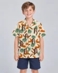 Pumpkin Pie Paradise Thanksgiving Hawaiian Shirt, front view of the print