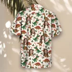 Reindeer Dino Christmas Hawaiian Shirt, front view of the print