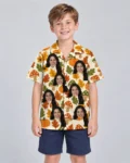 Retro 70s Harvest Thanksgiving Hawaiian Shirt, front view of the print