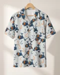 Rods & Reels Fishing Hawaiian Shirt, front view of the print