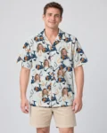 Rods & Reels Fishing Hawaiian Shirt, front view of the print