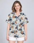 Rods & Reels Fishing Hawaiian Shirt, front view of the print