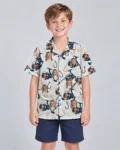 Rods & Reels Fishing Hawaiian Shirt, front view of the print