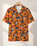Sailfish Sunset Fishing Hawaiian Shirt, front view of the print