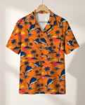 Sailfish Sunset Fishing Hawaiian Shirt, front view of the print