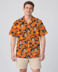 Sailfish Sunset Fishing Hawaiian Shirt, front view of the print