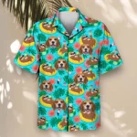 Sloth Pool Party Ugly Hawaiian Shirt, front view of the print