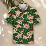 Stegosaurus Ornament Dinosaur Christmas Hawaiian Shirt, front view of the print