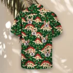 Stegosaurus Ornament Dinosaur Christmas Hawaiian Shirt, front view of the print
