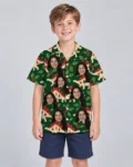 Stegosaurus Ornament Dinosaur Christmas Hawaiian Shirt, front view of the print