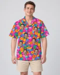 Tacky Tourist Ugly Hawaiian Shirt, front view of the print