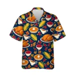 Thanksgiving Feast Hawaiian Shirt, front view of the print