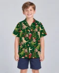Tree Rex Dinosaur Christmas Hawaiian Shirt, front view of the print