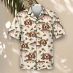 Trout & Flies Fishing Hawaiian Shirt, front view of the print