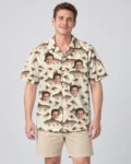 Trout & Flies Fishing Hawaiian Shirt, front view of the print