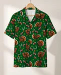 Turkey Bowl Football Thanksgiving Hawaiian Shirt, front view of the print