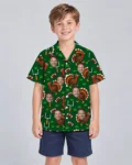 Turkey Bowl Football Thanksgiving Hawaiian Shirt, front view of the print