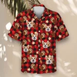 Turkey Buffalo Plaid Thanksgiving Hawaiian Shirt, front view of the print