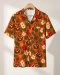 Turkey in Shades Thanksgiving Hawaiian Shirt, front view of the print